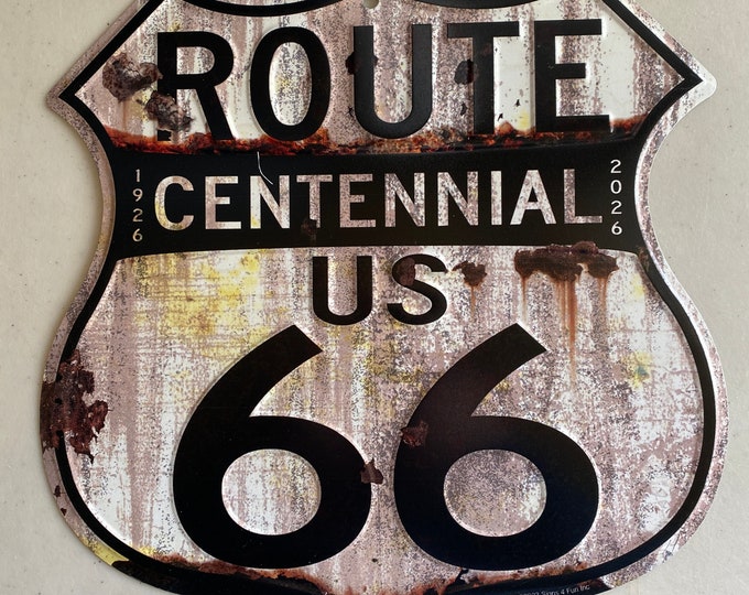 Route 66 Centennial 100th Shield - Vintage Tin Sign - Man Cave Garage ...