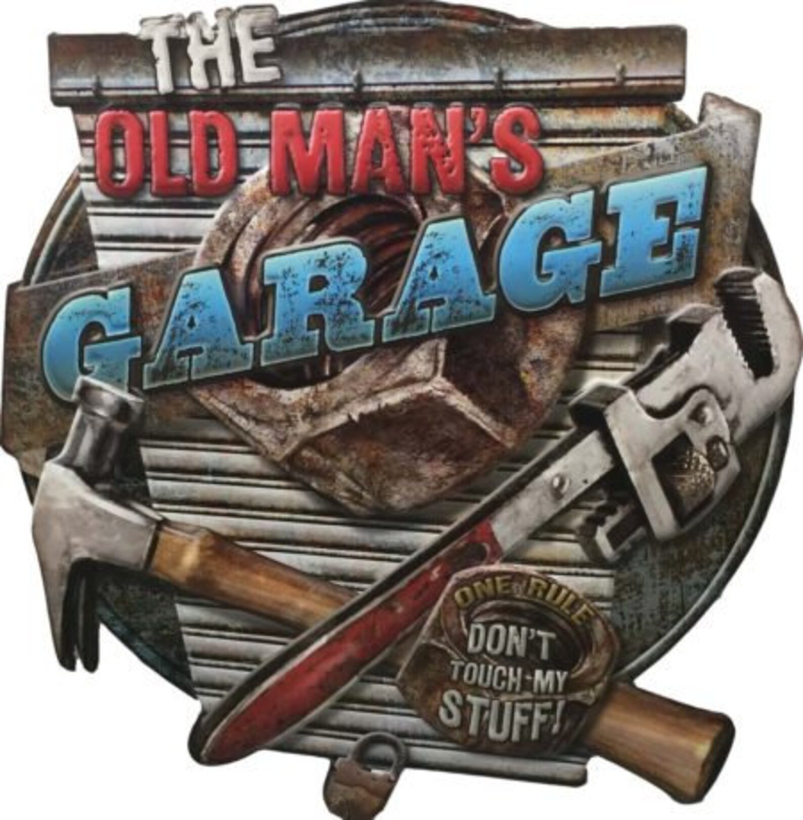 Old Mans Garage Vintage Embossed Tin Sign Man Cave Garage  Etsy