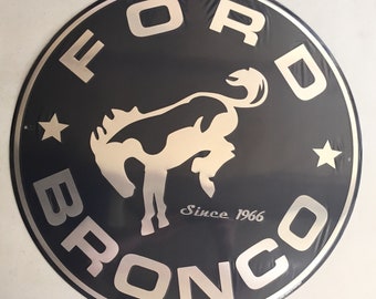 Huge 24” Ford Bronco Sign - Garage Vintage Tin Sign - Man Cave Garage Art