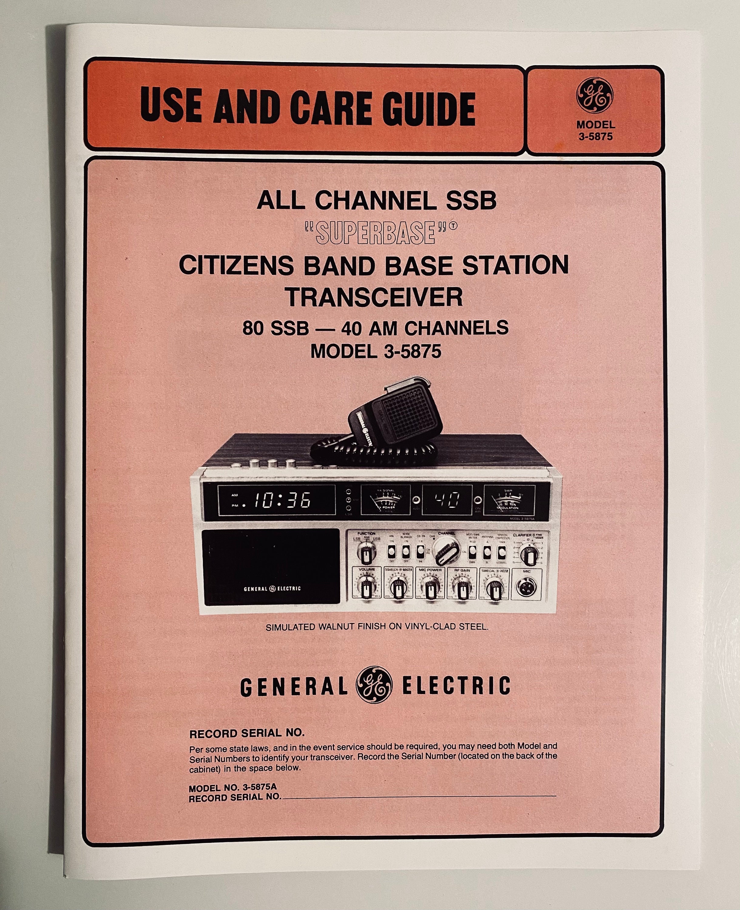 General Electric GE Superbase CB Radio Owners Manual Etsy