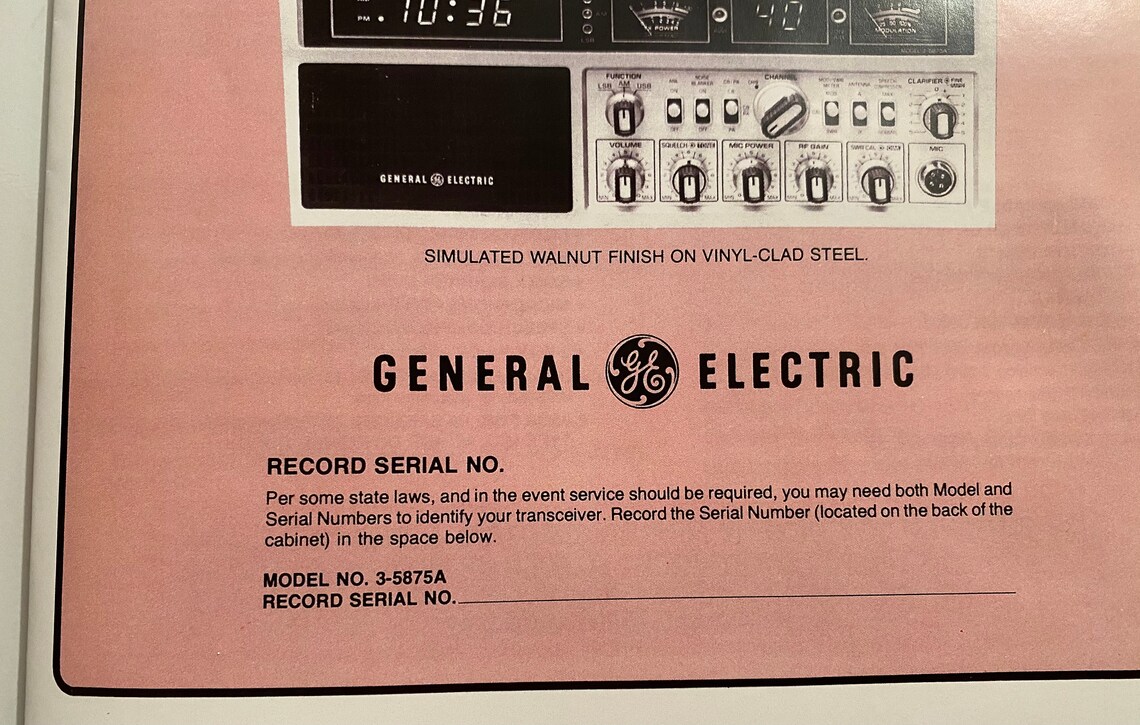 General Electric GE Superbase CB Radio Owners Manual Etsy
