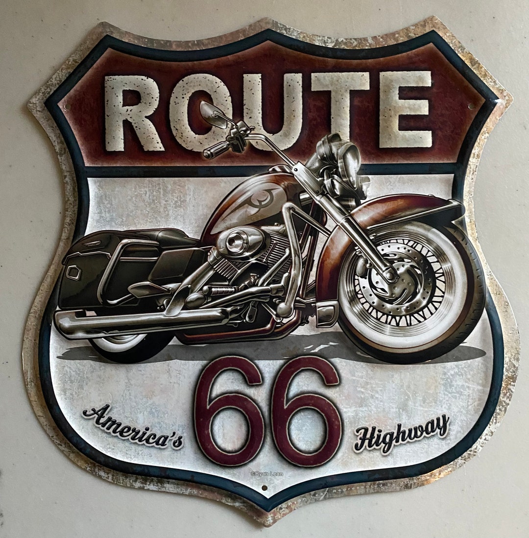 Route 66 America’s Highway - Vintage Tin Sign - Man Cave Garage Art - Etsy