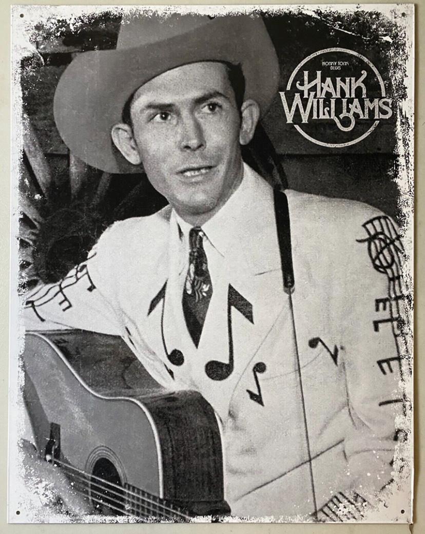 Hank Williams Honky Tonk Blues - Retro Tin Sign - Man Cave Garage Art
