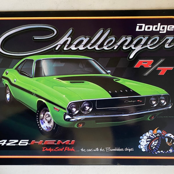 Dodge Challenger Vintage Mopar Sign - Man Cave Garage Art