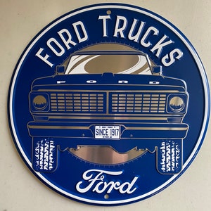 12" Ford Truck Vintage Tin Sign - Man Cave Garage Art