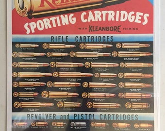 Remington Sporting Cartridges  - Vintage Tin Sign - Man Cave Garage Art