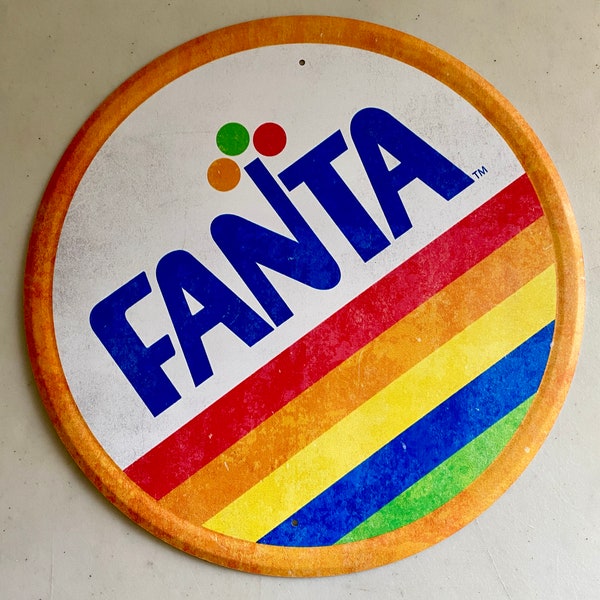 Fanta Orange Soda Pop 12” Round - Vintage Tin Sign - Man Cave Garage Art