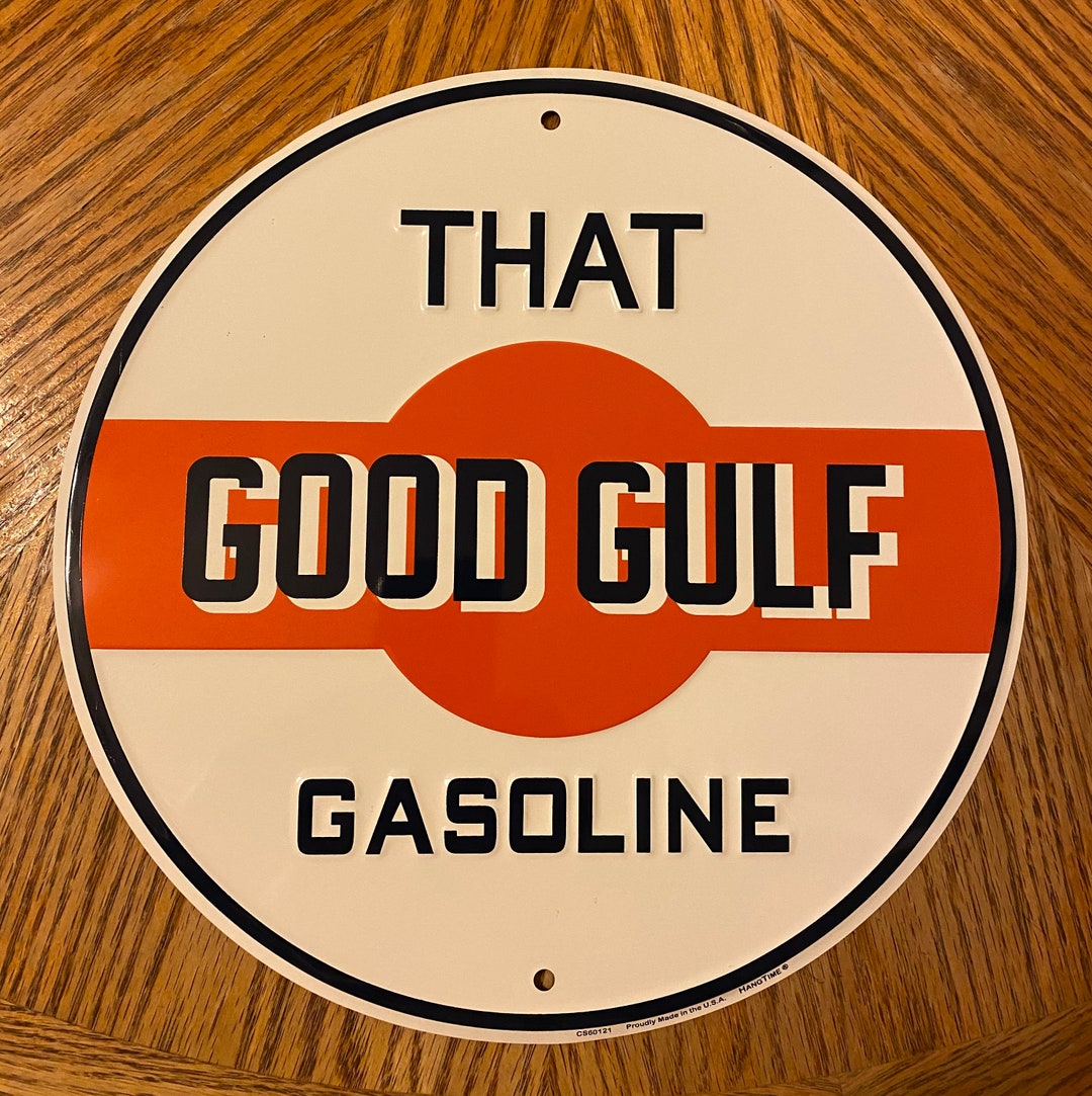 12” That Good GULF Gasoline - Retro Tin Sign - Man Cave Garage Art - Etsy