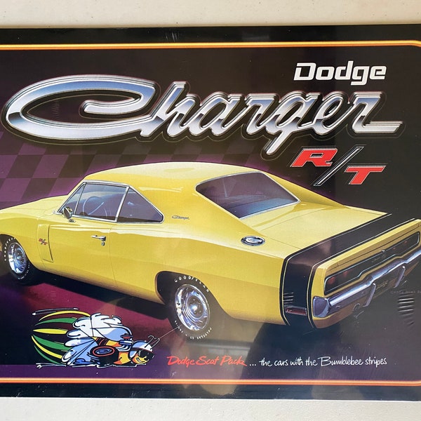 Dodge Charger R/T Vintage Mopar Sign - Man Cave Garage Art