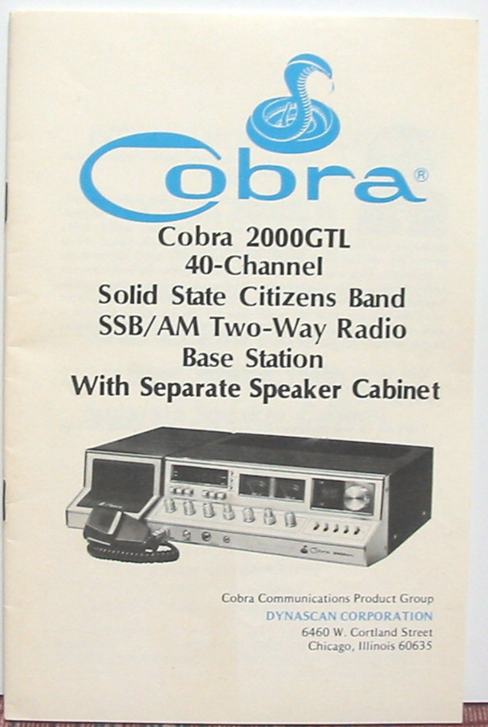 Cobra 2000GTL 40 Channel AM/SSB CB Radio Owners Manual & - Etsy
