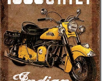 Indian Motorcycle Company Red Scout Metal Sign - Vintage Sign for Garage, Shop o
