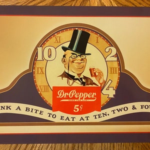 Dr Pepper Retro 10, 2 and 4 -  Vintage Tin Sign - Man Cave Garage Art