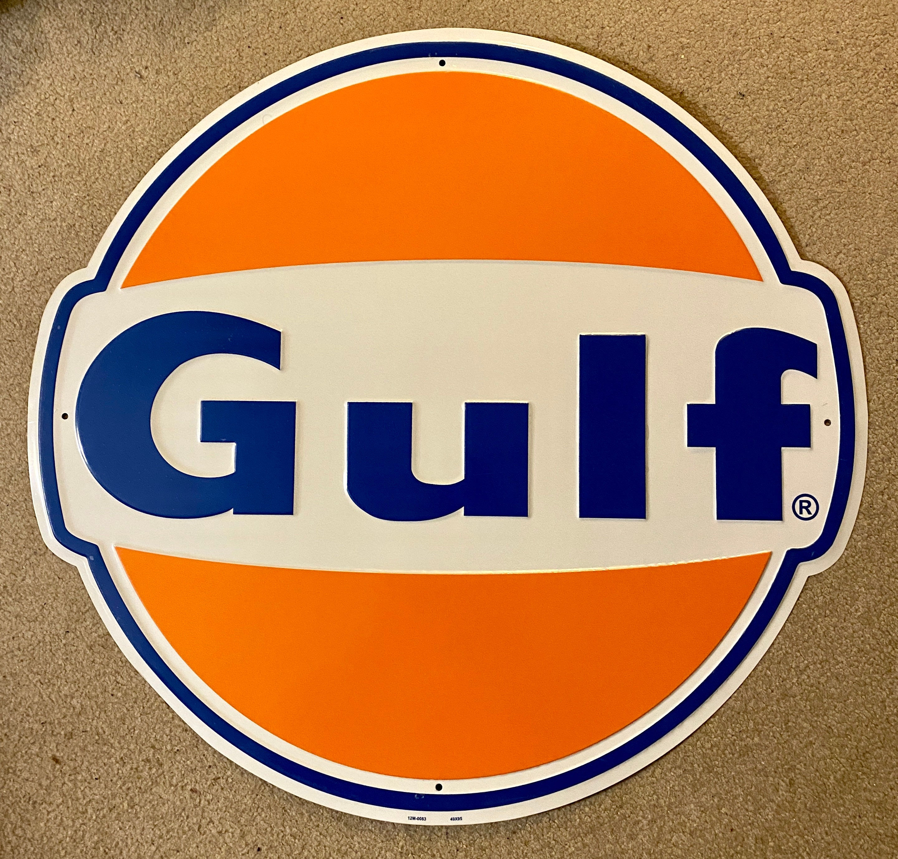 24” Gulf Gas & Oil Embossed Metal Vintage Sign (licenced