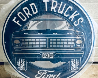 Large 24" Ford Trucks - Garage Vintage Tin Sign - Man Cave Garage Art