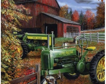 JOHN DEERE TRACTOR FARM BARN AGRICULTURE TOOLS Retro Metal Tin Sign 8x12" NEW 
