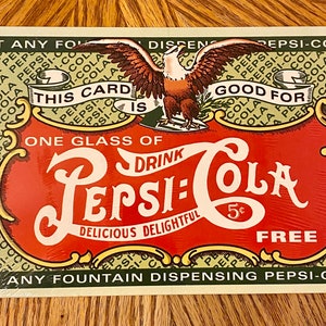 Drink Pepsi Cola Coupon Vintage Tin Sign - Man Cave Garage Art