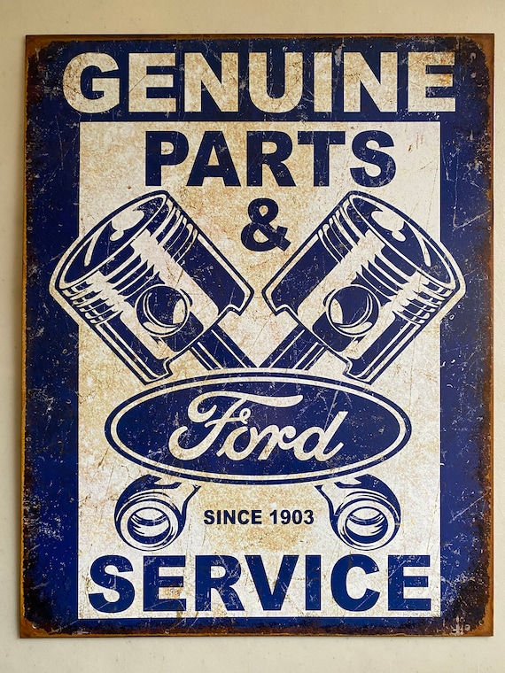 Genuine Ford Parts & Service Vintage Tin Sign Man Cave Etsy
