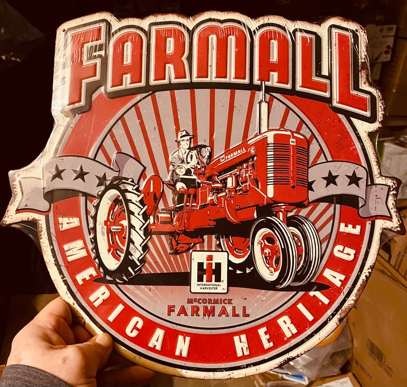 Farmall Tractors Embossed Shaped Sign Vintage Tin Sign Etsy