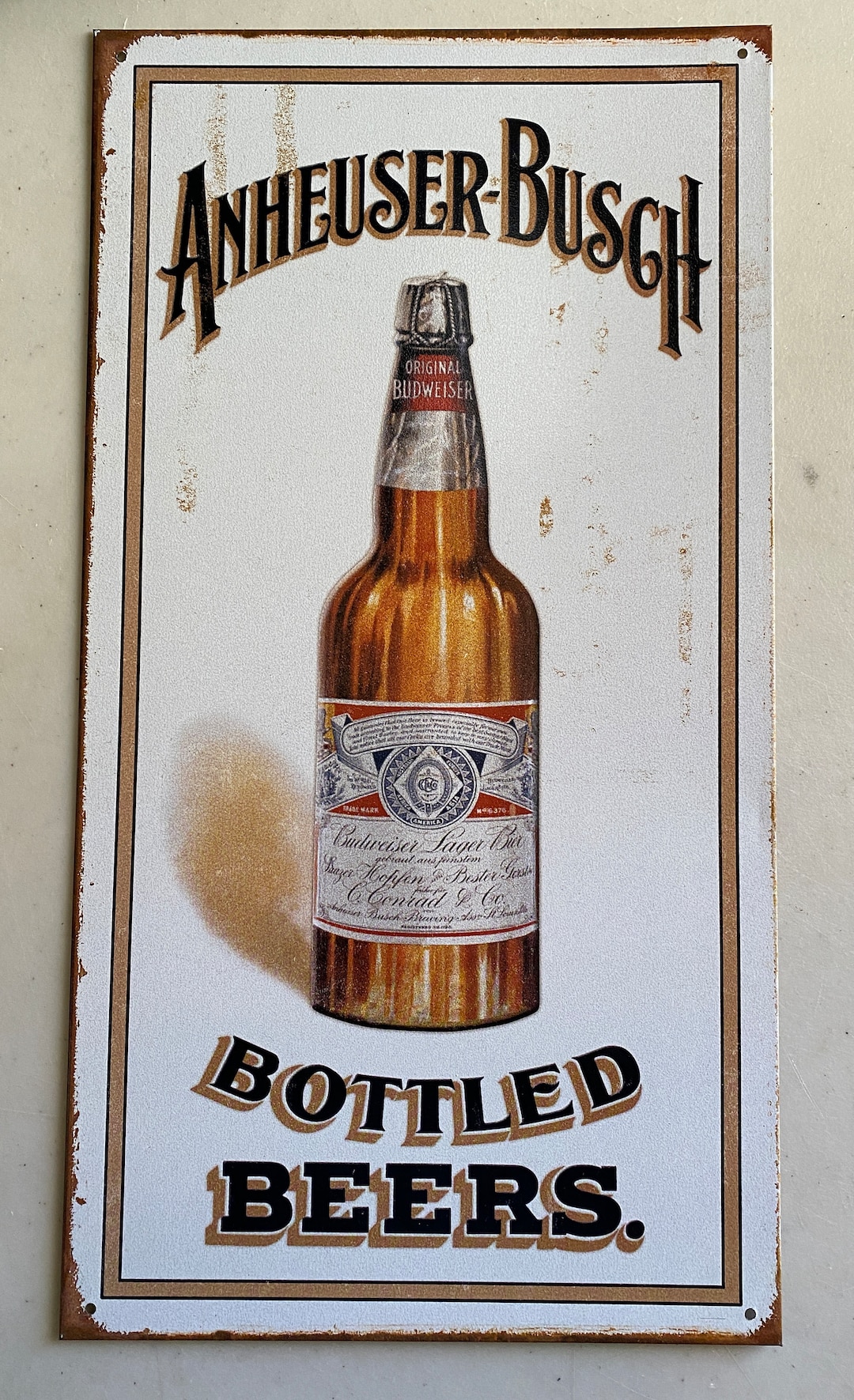 Budweiser Metal Tin Sign For Man Cave, Bar, Or Garage | Decorative