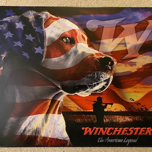Winchester The American Legend - Vintage Tin Sign - Man Cave Garage Art