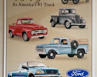 Ford Trucks Garage Vintage Tin Sign - Man Cave Garage Art