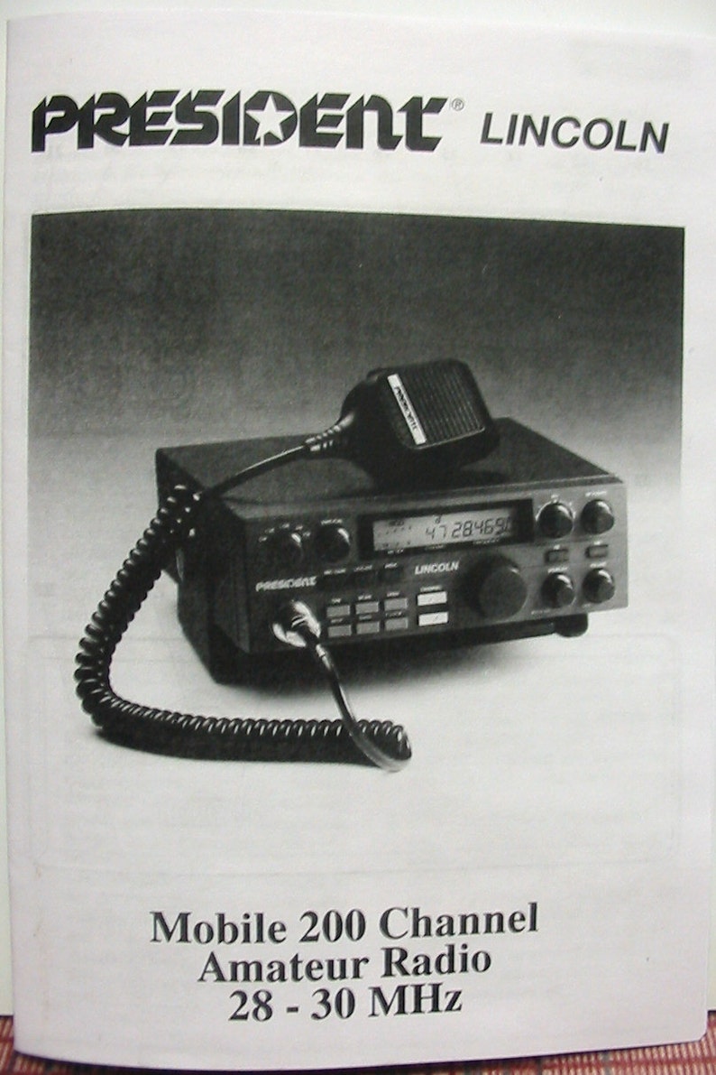 President Lincoln 10 Meter Radio Owners Manual Early Version Etsy