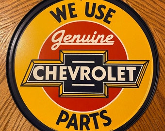 Plaque Tôle Chevrolet Chevy Bowtie XXL – Décoration Garage/cave, Rouge