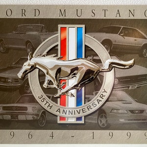 Ford Mustang 35th Anniversary  - Vintage Tin Sign - Man Cave Garage Art