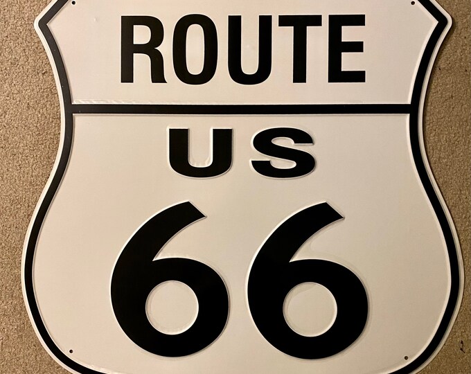 Huge 24” USA Route 66 Metal Sign - Garage Vintage Tin Sign - Man Cave ...