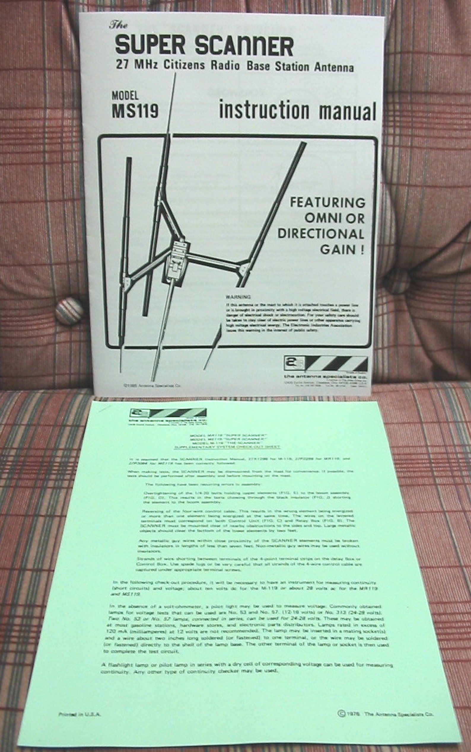 Antenna Specialists MS119 Super Scanner Omni/beam Antenna Etsy