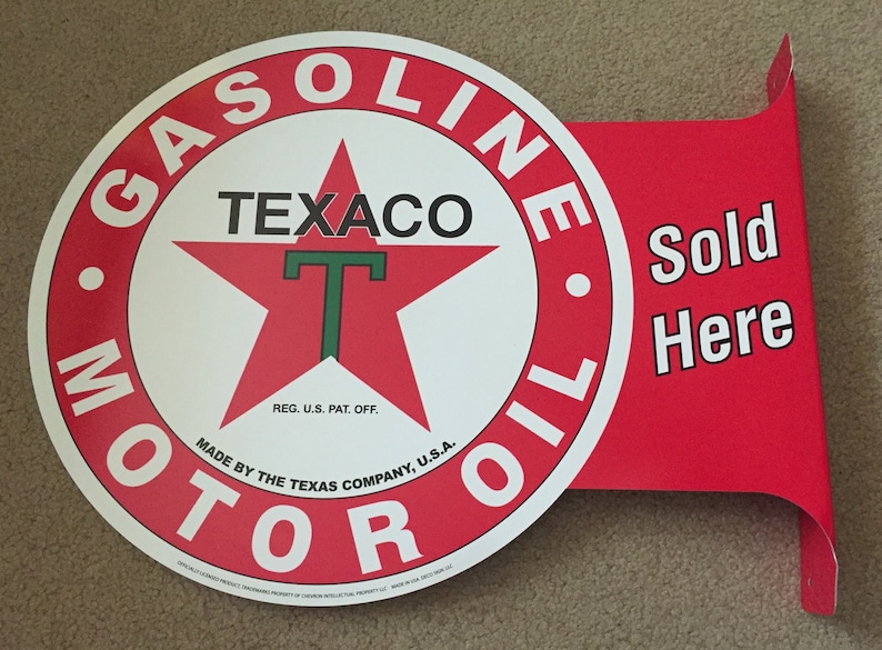 Flange-type Genuine Texaco Sign - Garage Vintage Tin Sign - Man Cave ...