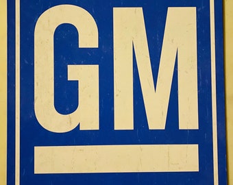 GM logo General Motors - Vintage Tin Sign - Man Cave Garage Art