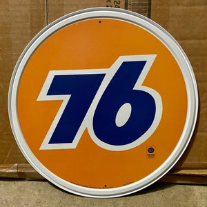 76 Gas/Oil Service Station 12” Vintage Tin Sign - Man Cave Garage Art