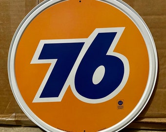76 Gas/Oil Service Station 12” Vintage Tin Sign - Man Cave Garage Art