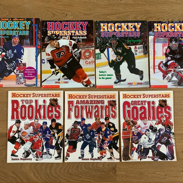 Vintage  Hockey Superstars, Top Rookies, Amazing Forwards or Great Goalies, Collectible Book, 90's Hockey