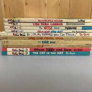 Lot of 10 Vintage Dr. Seuss Books,  Educational Books,  Children&#39;s Books, The Cat in the Hat, Green Eggs and Ham