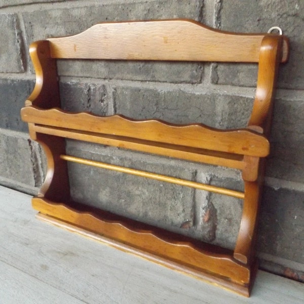 Vintage Spice Rack Apothecary Rack Wood Wall Shelf Kitchen Decor Spice Holder Farmhouse Decor Farm Kitchen (#398)