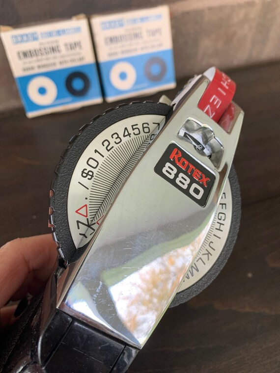 ビンテージRotex 880ラベルメーカー 動作確認済み、テープ付属 Vintage Embossing Label Maker, Rotex 880 Labeler With Label Tape