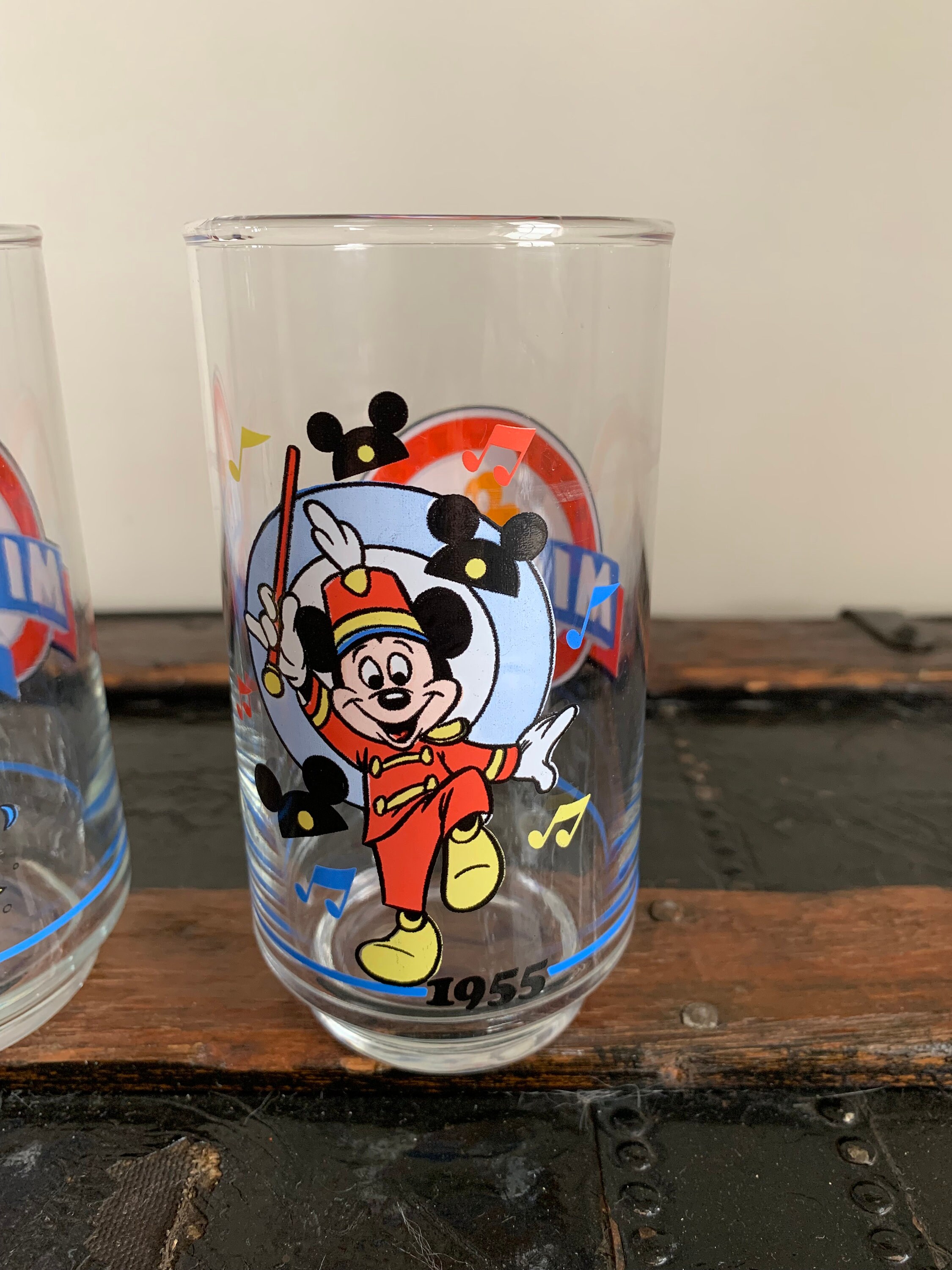 Vintage Set Walt Disney Drinking Glasses Mickey Mouse Etsy