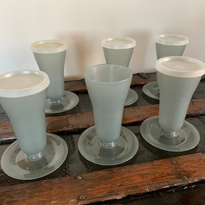 Tasses à dessert Tupperware vintage : Verres à parfait gris fumé, lot de 6