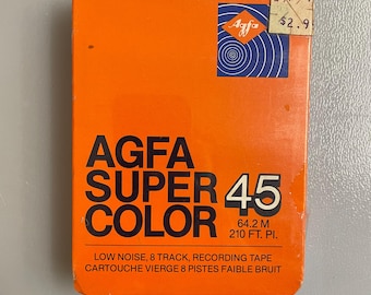 Vintage Sealed Blank AGFA 8 Track Tape, New Old Stock, 70's