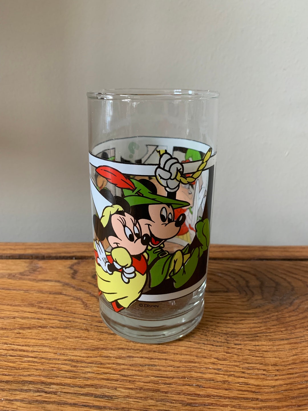 Vintage Disney Drinking Glass, Mickey and Minnie Glass Etsy