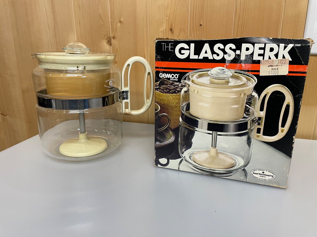 The Glass Perk Vintage Gemco 8 Cup Glass Coffee Percolator, Heat