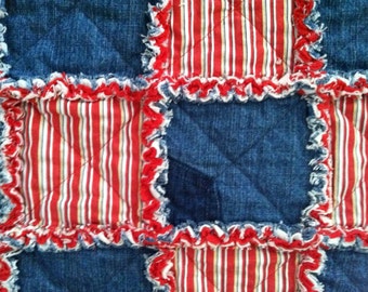 Denim and Red Stripe