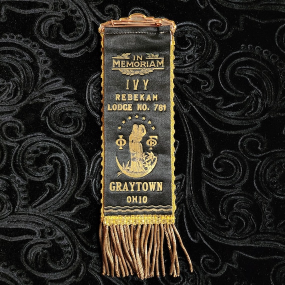 Antique Oddfellows ceremonial ribbon. In memoriam… - image 2