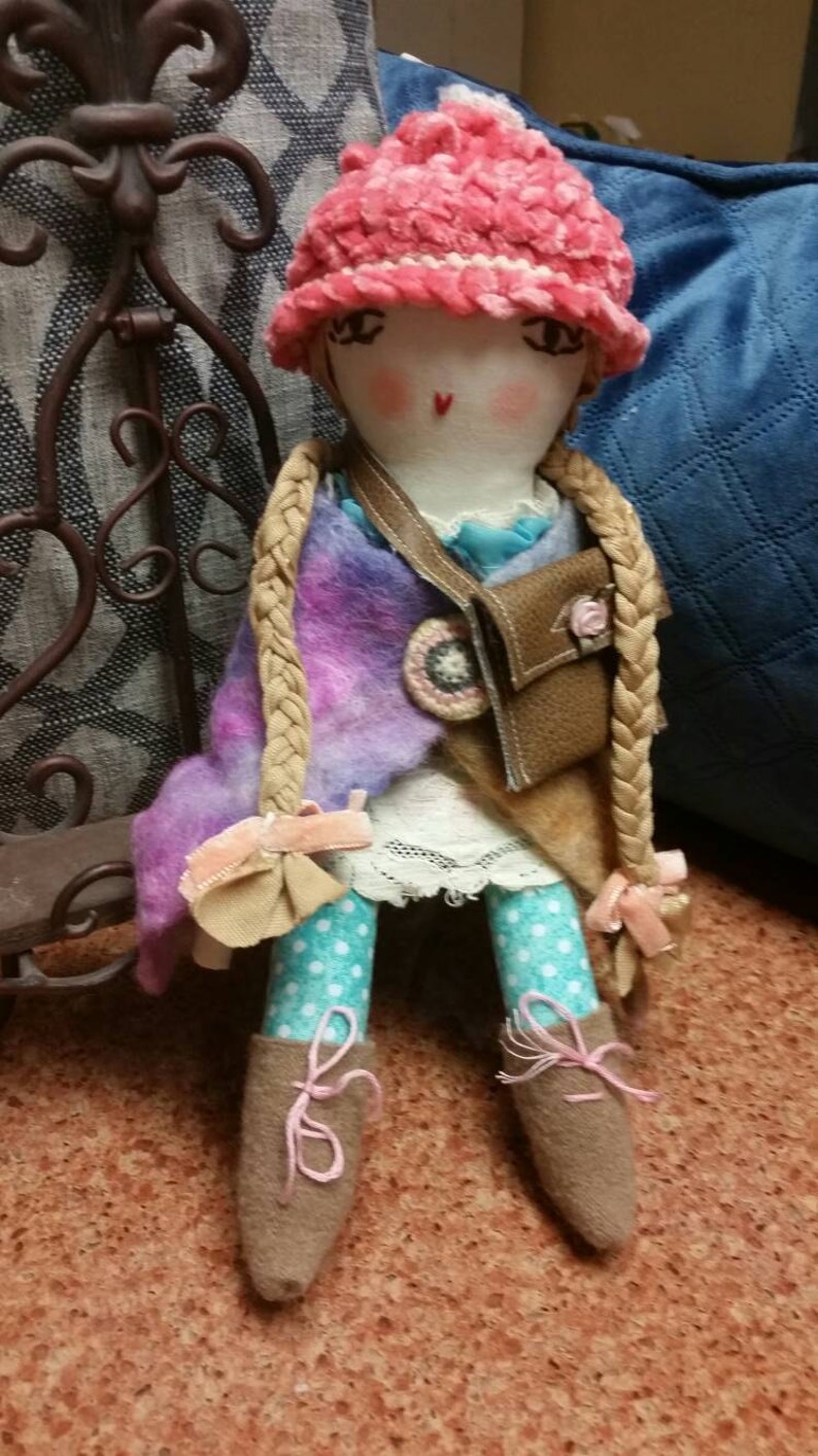 Sale Chelsea Girl doll Folk art Soft art doll Rag doll Child/'s toy Prim doll Reduced price