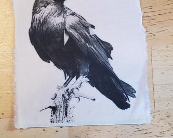 Patch. Raven. Clothing patch. Upcycle clothing. Thewoodenwolf Etsy shop