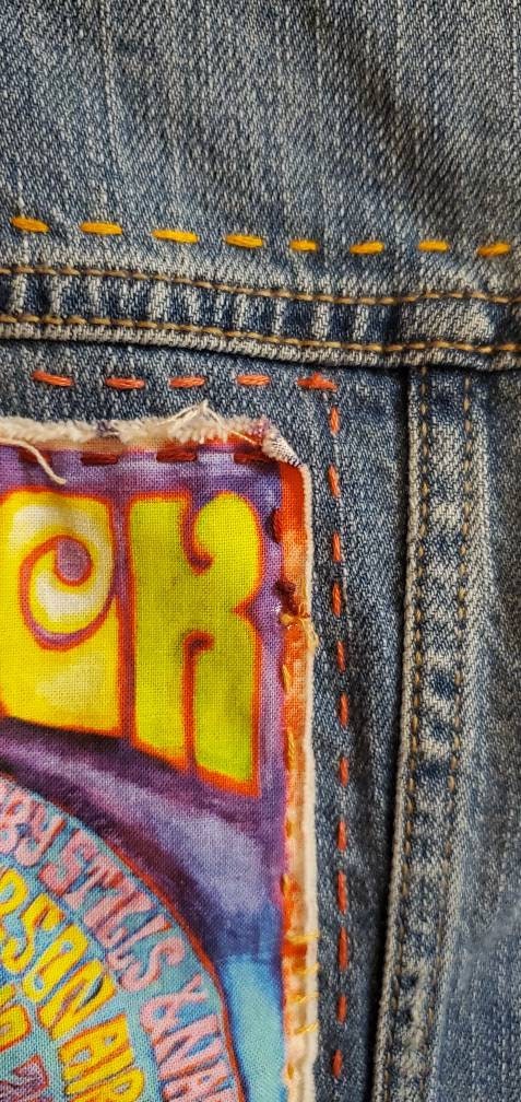 Upcycled Women's Jean Jacket. Woodstock. Jean Jacket. - Etsy