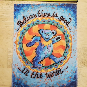 Patch. Clothing patch. Dancing bear. Grateful dead. Upcycled clothing. Thewoodenwolf etsy shop