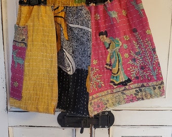 Skirt. Kantha. Upcycled women's clothing. Upcycled clothing. Upcycled skirt. Eco sustainable! Thewoodenwolf etsy shop